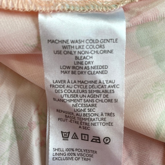 Anthropologie Boho Floral Asymmetrical Midi Skirt Size L Pink  Smocked Waist NWT - Picture 6 of 9